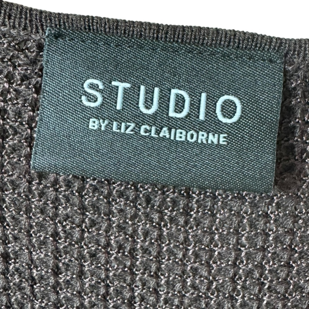 Studio By Liz Claiborne Silk Cashmere Blend Brown Knit Tank Top Women's Size Med - Picture 7 of 7